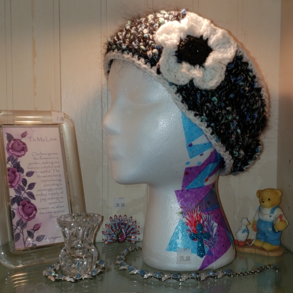 HeadBand HandMade with Flower and Button